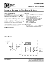 ICS9112M-33 datasheet: Frequency generator for fible channel system ICS9112M-33