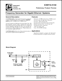 ICS9112M-41 datasheet: Frequency generator for gigabit ethernet system ICS9112M-41