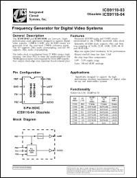 ICS9118M-03 datasheet: Frequency generator for digital video system ICS9118M-03