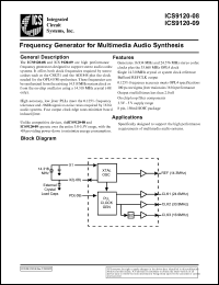 ICS9120M-08 datasheet: Frequency generator for multimedia audio synthesis ICS9120M-08