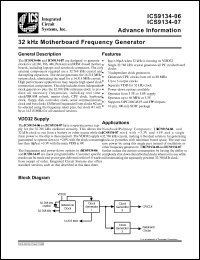 ICS9134-07M datasheet: 32 KhZ motherboard frequency generator ICS9134-07M