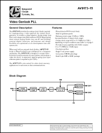 ICS9173-15CS08 datasheet: Video genlock PLL ICS9173-15CS08