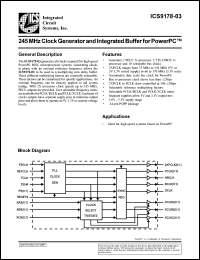 ICS9178Y-03 datasheet: 245MHz clock generator and integrated buffer for powerPC ICS9178Y-03
