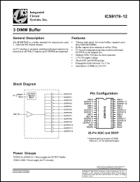 ICS9179F-12 datasheet: 3dimm buffer ICS9179F-12