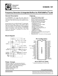 ICS9248F-101-T datasheet: Frequency generator and intefrated buffer for Pentium/PRO and K6 ICS9248F-101-T