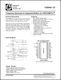 ICS9248F-127-T datasheet: Frequency generator and integrated buffer for Pentium/PRO ICS9248F-127-T