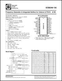AV9248F-135-T datasheet: Frequency generator and integrated buffer for Celeron and Pentium II/III ,K6 AV9248F-135-T