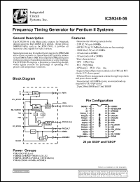 ICS9248G-56-T datasheet: Frequency timing generator  for Pentium II system ICS9248G-56-T