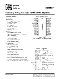 ICS9248F-96 datasheet: Frequency timing generator  for Pentium II system ICS9248F-96