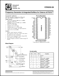 ICS9250F-26-T datasheet: Frecuency generator and integrated buffer for Celeron and PII/III ICS9250F-26-T