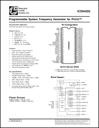 ICS94203F-T datasheet: Programmable system frequency generator for PII/III ICS94203F-T