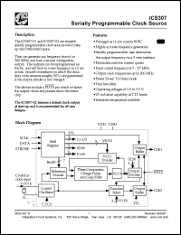 ICS307M-01 datasheet: Serially programmable clock source ICS307M-01