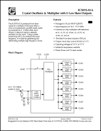 ICS552R-01T datasheet: Crystal oscillator and multiplier with 8 low skew output ICS552R-01T