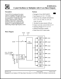 ICS552R-01I datasheet: Crystal oscillator and multiplier with 8 low skew output ICS552R-01I