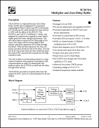 ICS570A datasheet: Multiplier and zero delay buffer ICS570A