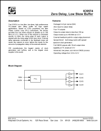 ICS574MT datasheet: Zero delay, low skew buffer ICS574MT