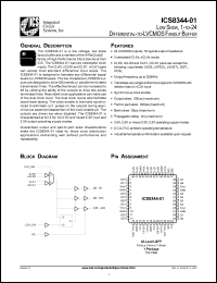 ICS8344AY-01T datasheet: Low skew 1 to 24 differential to LVCMOS fanout buffer ICS8344AY-01T