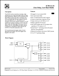 ICS9112BM-18T datasheet: Zero delay, low skew buffer ICS9112BM-18T