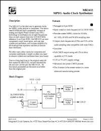 MK1412ATR datasheet: MPEG audio clock synthesizer MK1412ATR