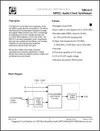 MK1413STR datasheet: MPEG audio clock synthesizer MK1413STR