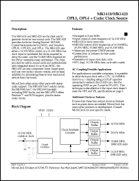 MK1418S datasheet: OPL3, OPL4+ codec clock source MK1418S