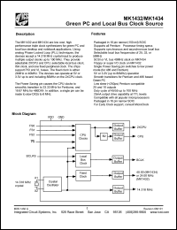 MK1434S datasheet: Green PC and local bus clock source MK1434S