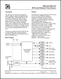 MK1443-01S datasheet: SCSI and ethernet clock source MK1443-01S