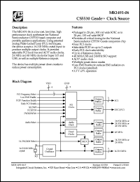 MK1491-06R datasheet: CS5530 geode clock source MK1491-06R