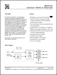 MK1573-02S datasheet: Gen clock HSYNC to video clock MK1573-02S