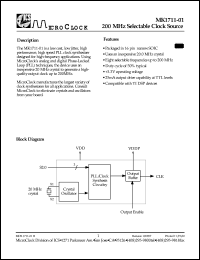 MK1711-01S datasheet: 200MHz selectable clock source MK1711-01S