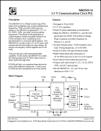 MK2049-34SI datasheet: 3.3V Communication clock PLL MK2049-34SI