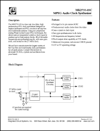 MK2731-03STR datasheet: MPEG audio clock synthesizer MK2731-03STR