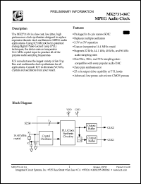 MK2731-04S datasheet: MPEG audio clock MK2731-04S