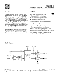 MK2732-05S datasheet: Low phase noise VCXO+multiplier MK2732-05S