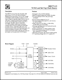 MK2771-15RTR datasheet:  VCXO and set-top clock source MK2771-15RTR