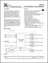 MK3230-01STR datasheet: 12MHZ Portable system clock synthesizer MK3230-01STR