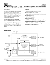 MK3235-01S datasheet: Handheld system clock synthesizer MK3235-01S