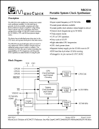 MK3234-01STR datasheet: Portable system clock synthesizer MK3234-01STR