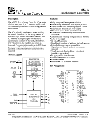 MK712RTR datasheet: Touch screen controller MK712RTR