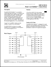 MK74CB218R datasheet: Dual 1 to 8 buffalo clock driver MK74CB218R