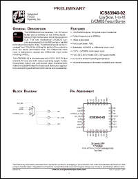 ICS83940AY-02 datasheet: Low skew 1 to 18 LVCMOS fanout buffer ICS83940AY-02