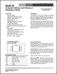 IS24C16-P datasheet: 16,384-bit serial electrically erasable PROM IS24C16-P