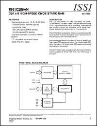 IS61C256AH-10N datasheet: 32K x 8 high-speed CMOS static RAM IS61C256AH-10N