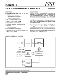 IS61C3216-12TI datasheet: 32K x 16 high-speed CMOS static RAM IS61C3216-12TI