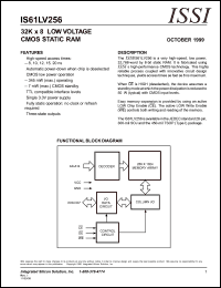 IS61LV256-12JI datasheet: 32K x 8 low voltage CMOS static RAM IS61LV256-12JI