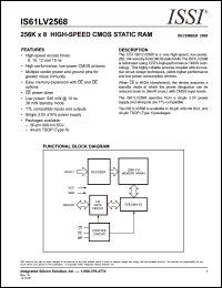 IS61LV2568-10TI datasheet: 256K x 86 high speed  CMOS static RAM IS61LV2568-10TI