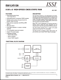 IS61LV5128-12T datasheet: 512K x 8 high-speed CMOS static RAM IS61LV5128-12T