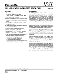 IS61LV632A-7TQ datasheet: 32K x 32 synchronous fast static RAM IS61LV632A-7TQ