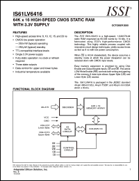 IS61LV6416-12BI datasheet: 64K x 16 high-speed CMOS  static RAM with 3.3V supply IS61LV6416-12BI