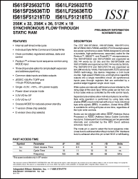 IS61LF25632D-8.5TQ datasheet: 256K x 32 synchronous flow-through static RAM IS61LF25632D-8.5TQ